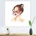 Rosdorf Park Fashion Forest Nymph Girl - Modern & Contemporary Canvas Wall Art Canvas in Brown/Red | 16 H x 16 W x 1 D in | Wayfair