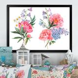 Winston Porter Bouquet Of Red & Blue Wildflowers - Farmhouse Canvas Wall Decor Metal in Blue/Pink/White | 30 H x 40 W x 1.5 D in | Wayfair