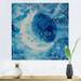 Ebern Designs Blue Moon Illustration - Modern & Contemporary Canvas Wall Decor Canvas in Blue/White | 30 H x 30 W x 1 D in | Wayfair