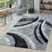 White 66.9 x 47.2 x 0.47 in Area Rug - Wade Logan® Andalasia Abstract Machine Woven Area Rug in Gray/Black | 66.9 H x 47.2 W x 0.47 D in | Wayfair