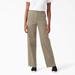 Dickies Women's Relaxed Fit Wide Leg Pants - Rinsed Desert Sand Size 36 (FP517)