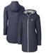 Women's Cutter & Buck Heathered Navy Toronto Blue Jays Rainier Primaloft Eco Full-Zip Hoodie Long Coat