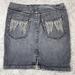 Free People Skirts | Free People Denim Mini Skirt 27 Embroidered Angel Wings Key Chain Loop Punk Rock | Color: Gray | Size: 4