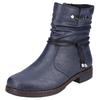 Winterstiefelette RIEKER, Damen, Gr. 42, blau, Lederimitat, elegant, Schuhe, mit gerafftem Schaft