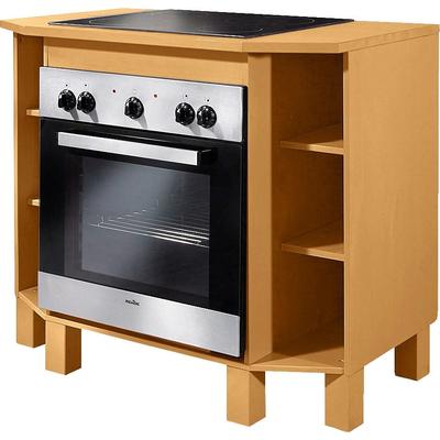 Herdumbauschrank HOME AFFAIRE "Oslo", beige (natur gebeizt, gewachst), B:100cm H:85cm T:50cm, Massivholz, Schränke, 100 cm breit, in 2 Tiefen, massiver Kiefer, mit 23 mm Arbeitsplatte Image