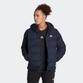 Outdoorjacke ADIDAS SPORTSWEAR "HELIONIC HOODED DAUNENJACKE" Gr. M, blau (legink) Herren Jacken Outdoorjacken