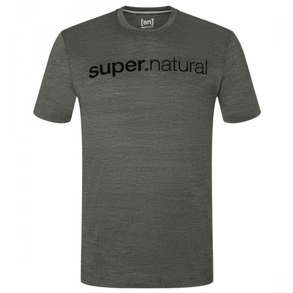 super.natural - 3D Signature Tee - Merinoshirt Gr S grau