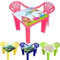 A406 Children Strong Table and Chairs set for Kids Toddlers Plastic Nursery Set Outdoor indoor Tea (Table + 2 Chairs, Pink)