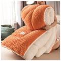 YRRA Quilt/quilts, Down Duvet, Cashmere Quilt, Comforter, Thick Warm Winter Duvet Quilt Double Size Duvet Quilt for All Seasons, Machine Washable,Orange(B),150x200cm(2.5kg)