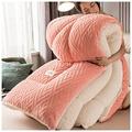 YRRA Quilt/quilts, Down Duvet, Cashmere Quilt, Comforter, Thick Warm Winter Duvet Quilt Double Size Duvet Quilt for All Seasons, Machine Washable,Pink(B),180x220cm(3.5kg)