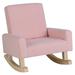 Costway Kids Rocking Chair with Solid Wood Legs-Pink