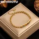 MEYRROYU 316 Bracelet à breloques en acier inoxydable pour femme Bijoux de mariage en strass