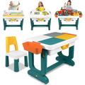 Kindertisch mit Stühle Aktivitätstisch Spieltisch Kindersitzgruppe Bausteintisch Multifunktionaler