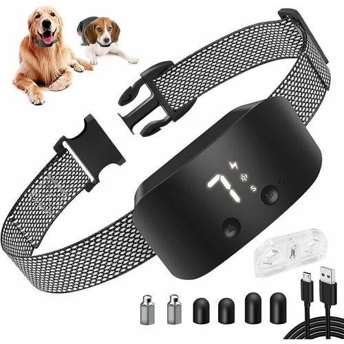 Anti-Bell-Halsband fr Hunde, Hundehalsband mit Vibration, Ton und Stromschlag, wiederaufladbares