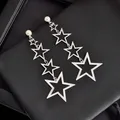 Boucles d'oreilles longues étoiles multicouches pour femmes boucles d'oreilles pendantes élégantes