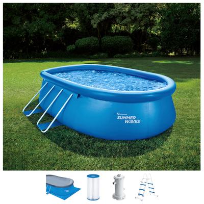 Quick-Up Pool SUMMERWAVES "inkl. Sicherheitsleiter", blau, B:305cm H:107cm L:457cm, Schwimmbecken, BxLxH: 305x457x107 cm Image