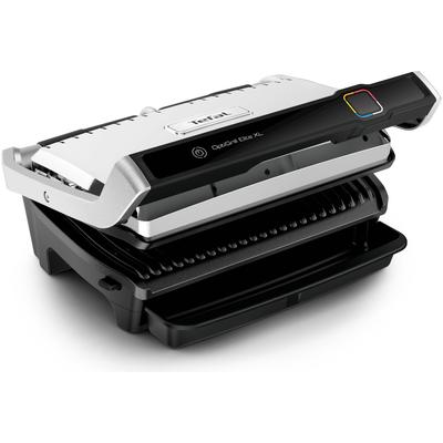 Kontaktgrill TEFAL "GC760D Optigrill Elite XL", schwarz (edelstahlfarben, schwarz), B:37,5cm H:22,9cm T:48,1cm, Kontaktgrill_Standgrill_Tischgrill_Teppanyakigrill, Countdown zum perfekten Ergebnis, extra Grillboost für Grillstreifen Image