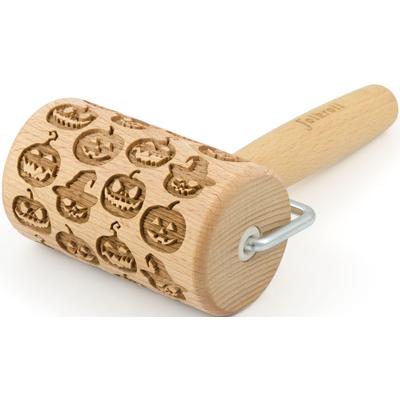 Teigroller FOLKROLL "3D-Motiv-Teigrolle", braun, L:9,5cm, Massivholz, Teigroller, Halloween Image