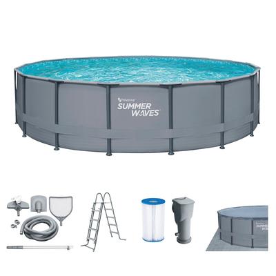 Framepool SUMMERWAVES "Elite", grau (anthrazit), H:132cm Ø:549cm, Schwimmbecken, ØxH: 549x132 cm Image