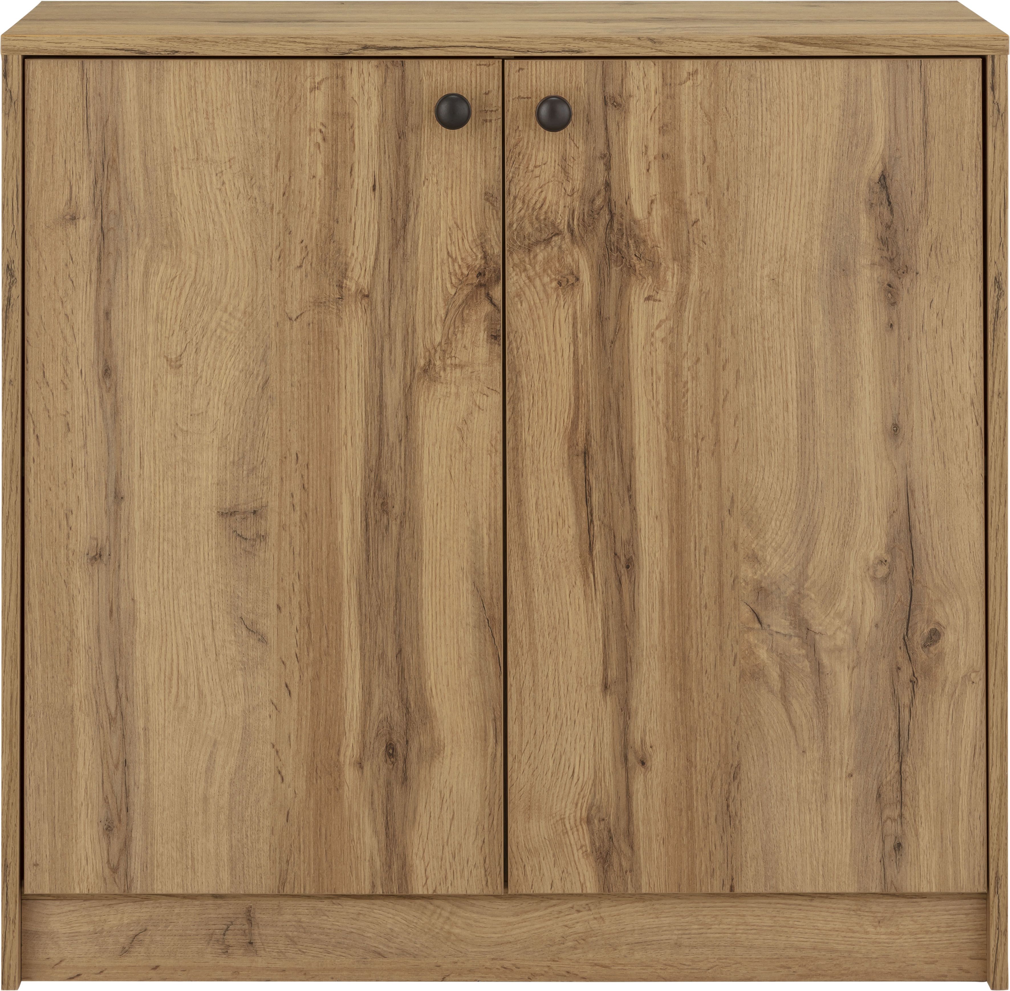 „Aktenschrank HOME AFFAIRE „“Licia““ Schränke Gr. B/H/T: 81,5 cm x 76,5 cm x 35 cm, 2 St., braun (eiche natur) Aktenschränke 2 Türen, 4 Fächer“