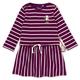 Sigikid Mädchen Mini Kleid aus Bio-Baumwolle Kinderkleid, lila/weiß gestreift, 98