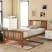 Contemporary Style Twin Size Wood Platform Bed with Headboard, Footboard and Wooden Slat Support