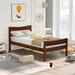 Contemporary Style Twin Size Wood Platform Bed with Headboard and Wooden Slat Support,Solid Construction,Easy to Clean