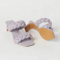 Zara Shoes | H&M Square Toe Quilted Braided Slip Sandals | Color: Cream/Purple | Size: 10