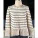 Anthropologie Sweaters | Anthropologie Astor Faux Fur Striped Sweater Xs | Color: Gray/White | Size: Xs