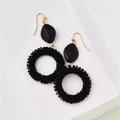 American Eagle Outfitters Jewelry | Ae Beaded Hoop Earrings | Color: Black | Size: Os