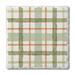 CounterArt Farmhouse Plaid 1 Pack Single Absorbent Stone Coaster Stoneware, Glass in Green/Orange | 0.25 H x 4 W x 0.25 D in | Wayfair 02-02620