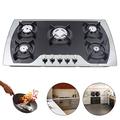 Cooktop 5 Burners Gas Hob 35.4 Inch Stainless Steel 5 Stoves Built-in Gas Hob 5 Burners,LPG/NG Cooktop Stove with with FFD Enamel Pan Stands Cast Iron Pan Support