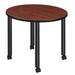 Regency Kee Round Breakroom Table Top Wood/Metal in Brown | 29 H x 30 W x 30 D in | Wayfair TBMC30RNDCHBK