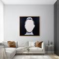 Rosdorf Park Blank Face Woman Hand Painted Contemporary Art & Black, Parota Frame, 47 W x 3 D x 47 H Inches Canvas in White | Wayfair