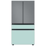 Samsung Bespoke 23 cu. ft. Smart 4-Door Refrigerator w/ Beverage Center & Custom Panels Included, in Gray/Blue | Wayfair