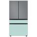 Samsung Bespoke 23 cu. ft. Smart 4-Door Refrigerator w/ Beverage Center & Custom Panels Included, in Gray/Blue | Wayfair