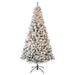 The Holiday Aisle® Green Pine Flocked/Frosted Christmas Tree w/ 100 Lights, Metal in Green/White | 51 W x 20 D in | Wayfair
