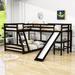 Harriet Bee Evie-Eliana Twin Over Full & Twin L-Shaped Bunk Beds w/ Slide & Built-In Desk | 58 H x 79 W x 119 D in | Wayfair