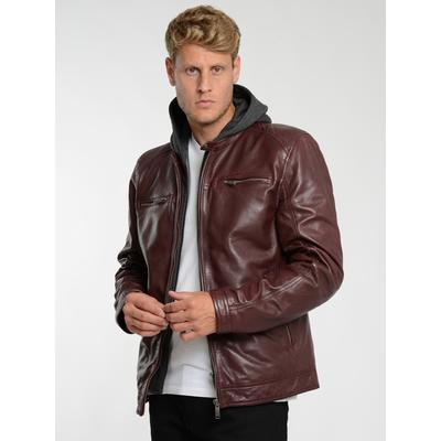 Lederjacke JCC "3102234", Herren, Gr. 54, rot (bordeaux), Obermaterial: 100% Lammleder; Innenfutter oben: 100% Polyester; Innenfutter unten: 100% Baumwolle; Ärmelfutter: 100% Polyester; Kapuzeneinsatz: 55% Baumwolle, 45% Polyester; Wattierung: 100%... Image