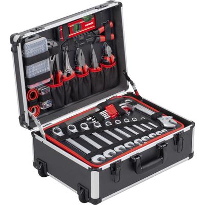 Werkzeugset MEISTER "Profi-Werkzeugtrolley/8971480", schwarz, B:36cm H:21cm L:46cm, Werkzeugsets, 238-tlg., mit Rollen und Teleskophandgriff