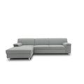 DOMO. Collection Junin Ecksofa, Sofa in L-Form mit Schlaffunktion, Couch Polsterecke, Moderne Eckcouch, Silber, 150 x 251 cm