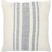 Sidrah Blue and Cream Linen Stripe Throw Pillow