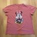 Disney Tops | Disney Minnie Mouse Tee Shirt / Short Sleeve/ Dusty Rose/ Womens Size M | Color: Red | Size: M