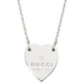 Gucci Jewelry | Gucci Silver Engraved Heart Trademark Necklace | Color: Silver | Size: 18.9"