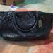 Coach Bags | Coach Madison Crocodile Embossed Leather Satchel Shoulder Black Bag | Color: Black/Purple | Size: 18x10x2