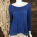 American Eagle Outfitters Tops | Aeo | Soft & Sexy Stonewash Strappy Open Back Top | Color: Blue | Size: S