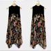 Anthropologie Dresses | Anthropologie Black Multicolor Floral Paisley Pleat Assymetrical Dress | Color: Black/Yellow | Size: M