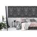 Galerie Wallcoverings Tropical Collection Tahiti Inspired Damask 27.8' L x 27.5" W Wallpaper Roll Non-Woven in Black | 27.5 W in | Wayfair 26706