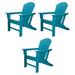 Leisure Classics UV Protected Indoor Outdoor Patio Chair, Turquoise (3 Pack)