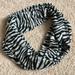 Anthropologie Accessories | Anthropologie Cozy Zebra Print Infinity Scarf | Color: Black/Gray | Size: Os